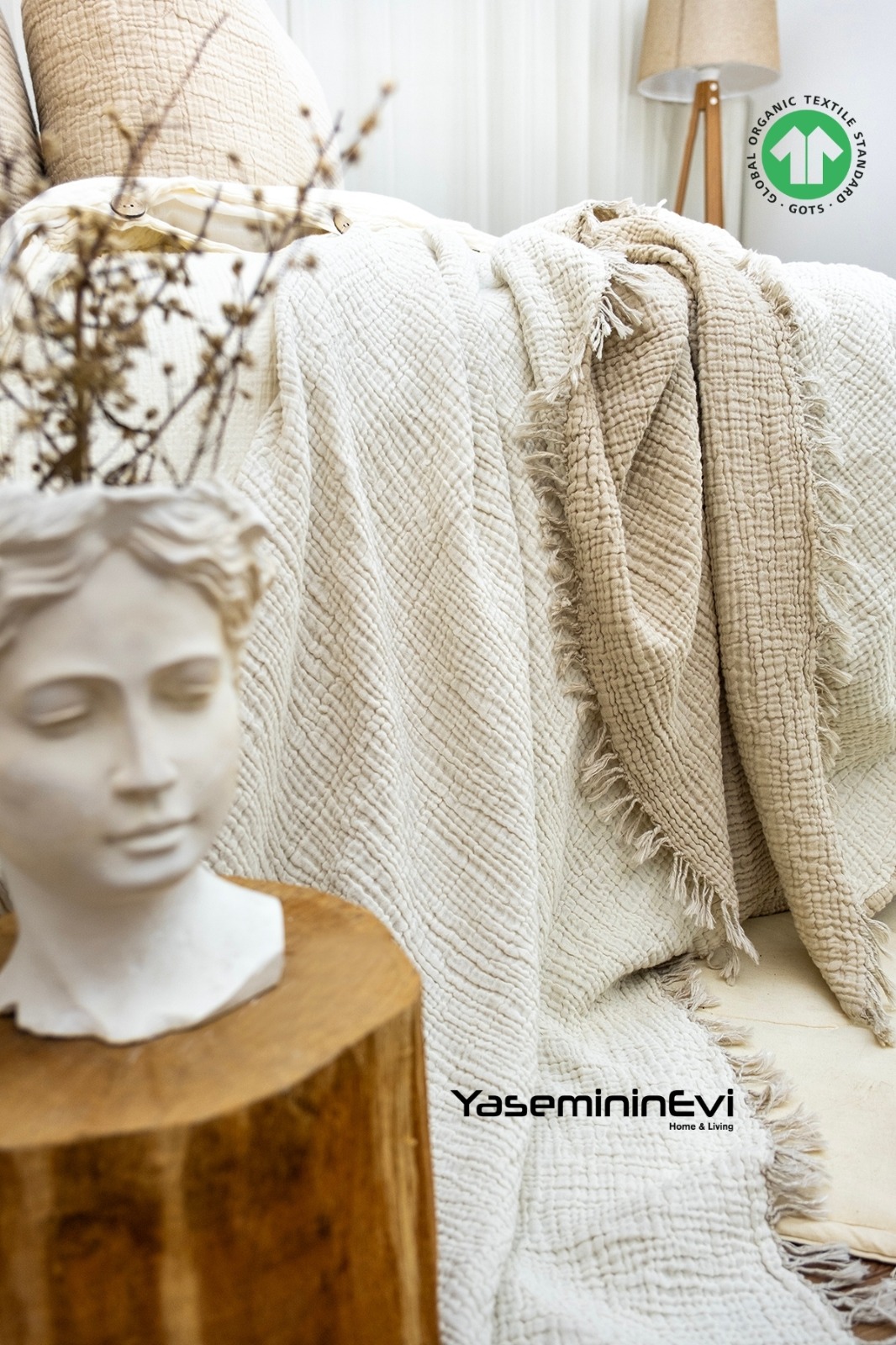 Müslin Yatak Örtüsü Vizon - Görsel 6