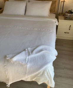 Müslin Yatak örtüsü beyaz
