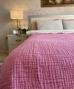 Müslin yatak örtüsü fuşya