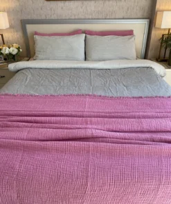 Müslin yatak örtüsü fuşya