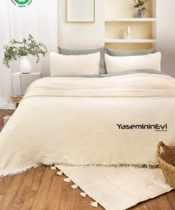 müslin yatak örtüsü ivory