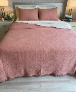 müslin yatak örtüsü kiremit