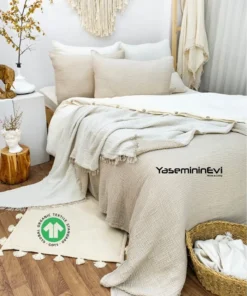 müslin yatak örtüsü vizon