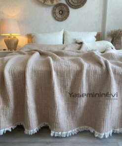 Müslin Yorgan Bej Vizon