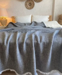 Müslin Yorgan Antrasit Gri