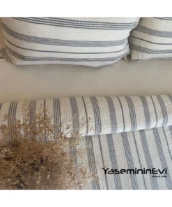 Müslin Nevresim takımı Çizgili Gri