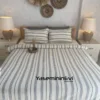 Müslin Nevresim takımı Çizgili Gri