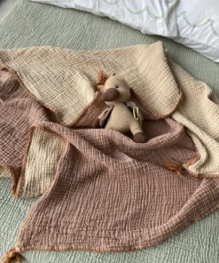 Müslin Bebek Örtüsü Açık Kahverengi ekru