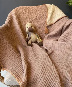 Alternative view of Müslin Bebek Örtüsü Açık Kahverengi Ekru