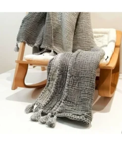 Müslin Bebek Örtüsü Antrasit Gri