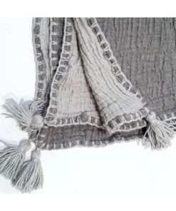 Müslin Bebek Örtüsü Antrasit Gri