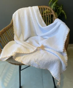 Müslin Bebek Örtüsü Beyaz