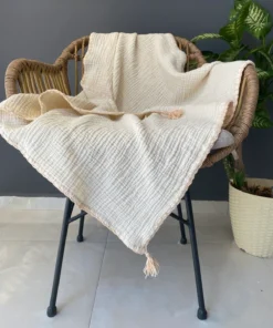 Müslin Bebek Örtüsü İvory