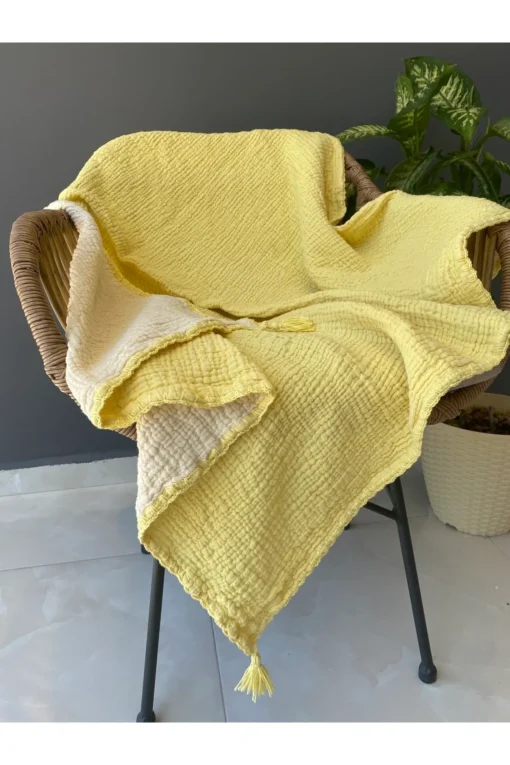 Müslin bebek örtüsü sarı