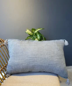 müslin kırlent antrasit gri