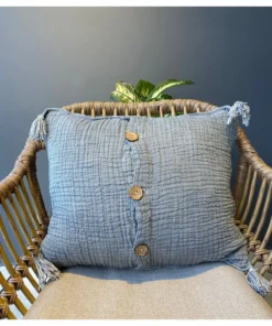 müslin kırlent antrasit gri