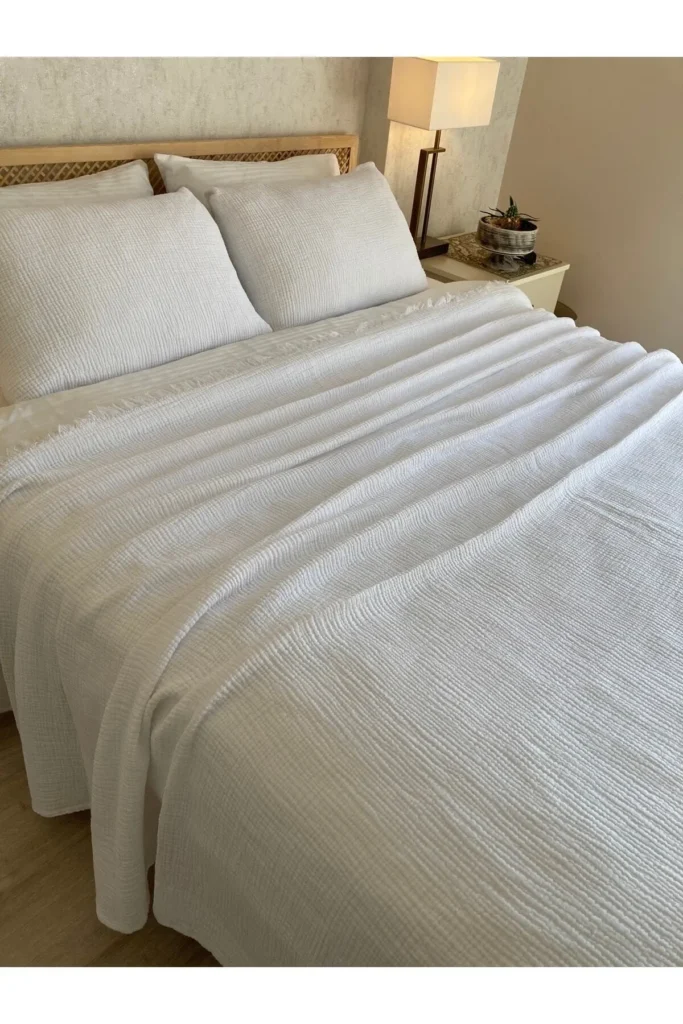 Müslin yastık kılıfı beyaz