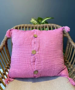 müslin kırlent fuşya