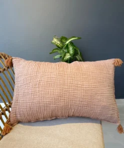 müslin yastık kılıfı kahverengi