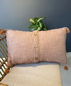 müslin yastık kılıfı kahverengi