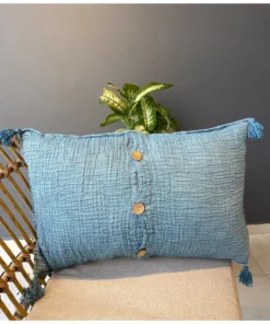 Alternative view of Müslin Kırlent Kılıfı Petrol