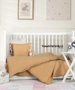 Alternative view of Müslin, Koyu Bej Bebek Nevresim Takımı
