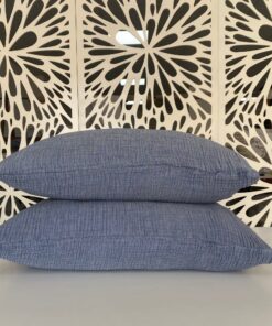 Müslin, Yastık kılıfı, İndigo/Mavi Renk(iki adet )
