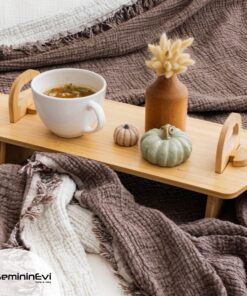 Alternative view of 4 Katlı Müslin Koyu Kahve Renk Yatak Örtüsü / Pike