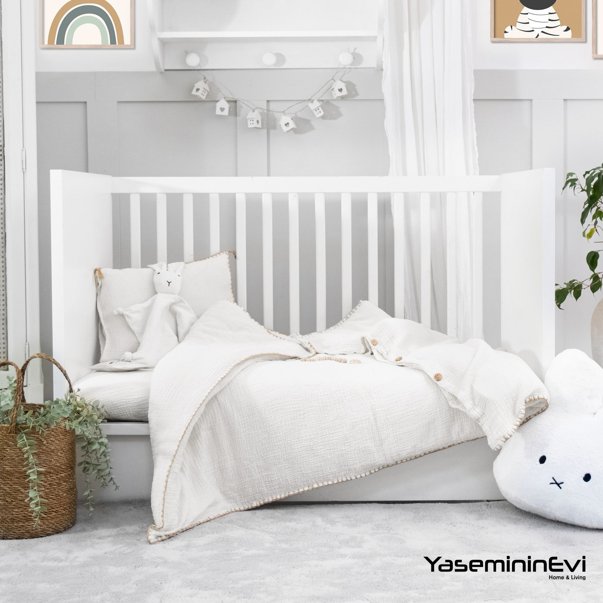 Müslin/Kar Beyaz / Bebek Nevresim Takımı