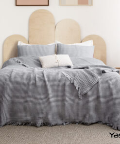 WAFFLE/ GRİ / TEK KİŞİLİK / YATAK ÖRTÜSÜ(160X230)