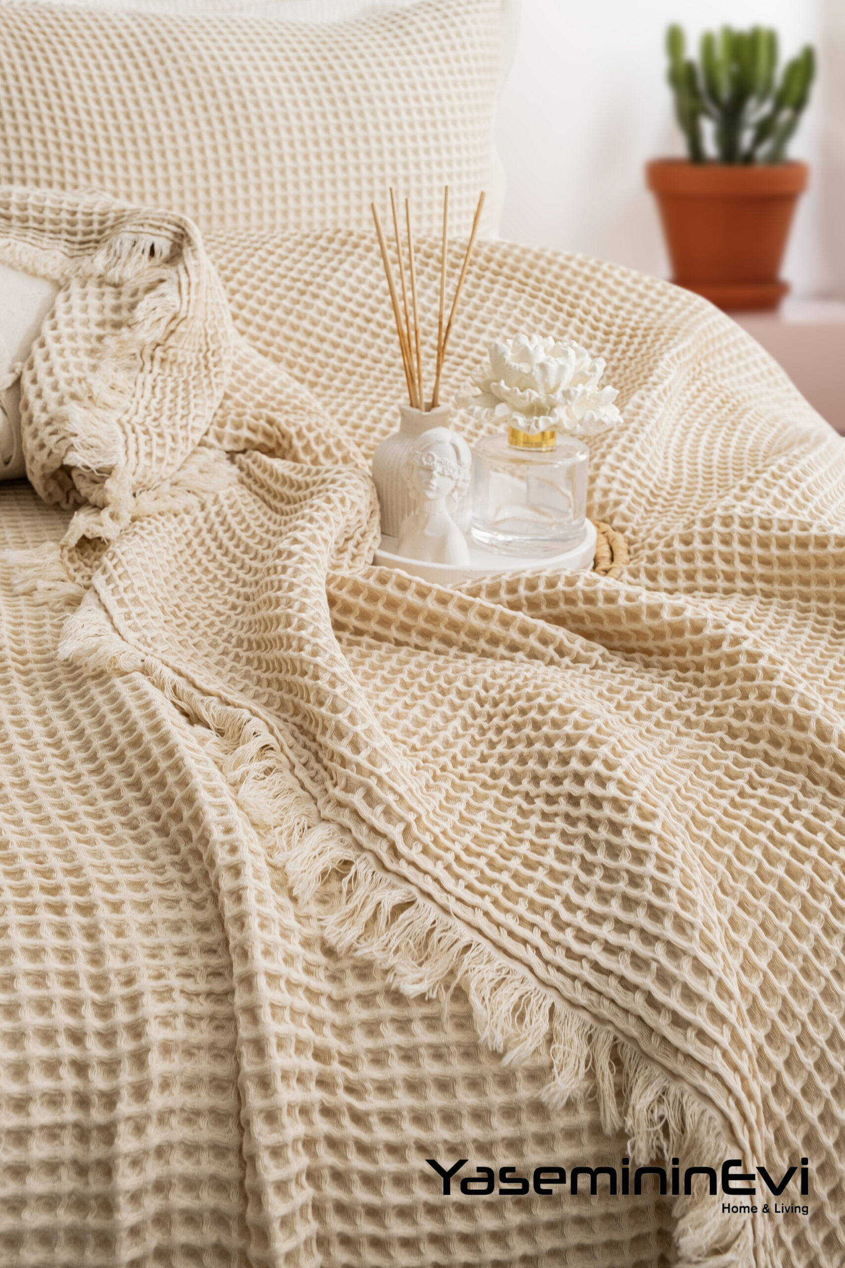 WAFFLE/ BEJ/ TEK KİŞİLİK/ YATAK ÖRTÜSÜ(160X230) - Görsel 5