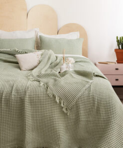 Alternative view of WAFFLE/ YEŞİL/ KİNG SİZE/ YATAK ÖRTÜSÜ(260X240)