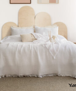 WAFFLE/ KAR BEYAZ / ÇİFT KİŞİLİK/ YATAK ÖRTÜSÜ(220X240